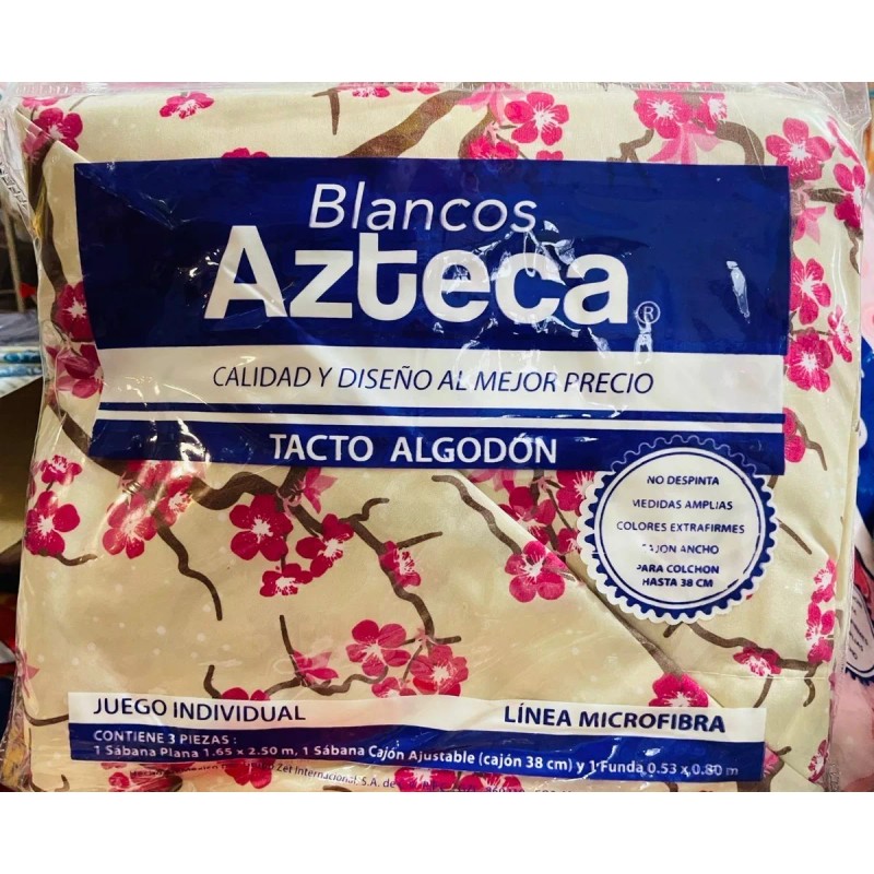 Blancos Azteca 10 Sábanas Individual Microfibra Mayoreo, 38 Cm De