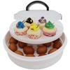 Portable Pie Cupcake Carrier with Lid and Tray 3-In-1 Round