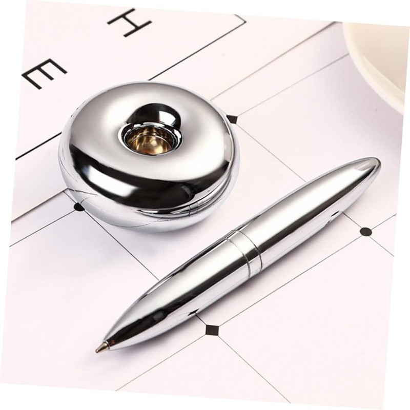 Fat-catz-copy-catz Silver Chrome Effect Floating Magnetic Desk Pen Holder -