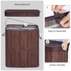 SONGMICS Laundry Hamper with Lid, Bamboo Launry Basket with Handles,