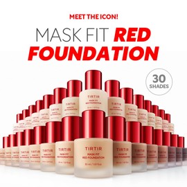 TIRTIR TIRTIR Mask Fit Red Foundation?Long Lasting Flawless Coverage, Energy Essence, Lightweight, Hydrating, Pore-Blurring, Breathable Satin Finish, Makeup, Radiant Skin, #10C Shell, 1.01 Fl Oz