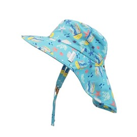 FlapJackKids - Sun Hat with Neck Cape - Jellyfish - M (2-4Y)