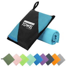 ZIUDBOC Microfiber Travel Towel, Soft Lightweight Quick Dry Towel, Super Absorbent Compact Travel & Sports & Beach Towels for Camping, Backpack, Gym, Swimming, Yoga, Hiking (M:20"×40" -MarineBlue)