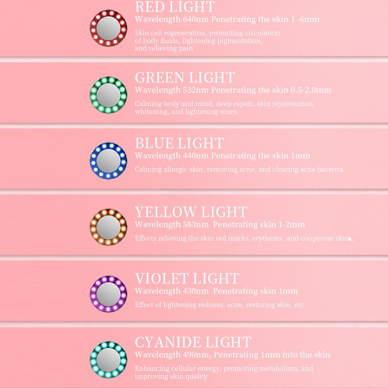 Skin Caring Machine Cold Hot Compress 6 Colors Light Vibration