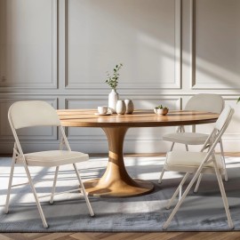 Simple Deluxe 2 Pack Folding Chairs with Padded Cushion and Back Metal Frame Up to 350 Lbs