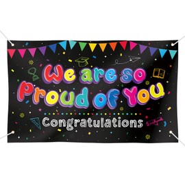 Congratulations Banner We Are So Proud Of You Banner Congratulation Backdrop Kindergarten Graduation Decoration Banner Preshool Nursery Primary School Graduation Party Decorations