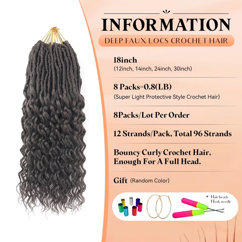 New Goddess Locs Crochet Hair for Black Women 8 Packs