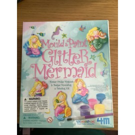 Mould & Paint Glitter Mermaid Childrens Creative Art Craft Set New In Box