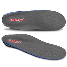 Plantillas ortopédicas para pies planos por NAZAROO, inserciones de zapatos para fascitis plantar, dolor de pie, dolor de talón y alivio de la Pronación para la mayoría de los zapatos y botas para hombre o mujer, gris, Mens 16 - 16 1/2