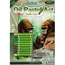 Oil Pastel Art ~ Mini Made Easy Gorillas 5''x7"