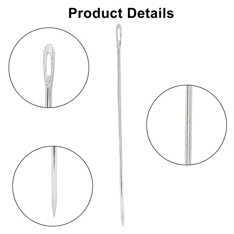Coufce 6 Pieces Stainless Steel Meat Trussing Needle Cooking Twine