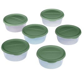 RoyalFay Piccolo Pizza Ball Box with Lid Pizza Dough Bales Ingredient Container Fermentation Box (Pack of 6 Soft Green) Made in EU