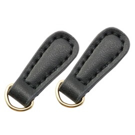 NX Garden 2pcs Genuine Leather Zipper Pulls Black Pull Strap Cord Zipper Pullers Durable Boot Jacket Bag Purse Accessories