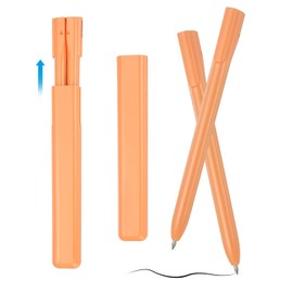 PATIKIL 4 Pcs 0.5mm Rollerball Pens, Gel Ink Pens Black Red Ink Quick Dry Smooth Writing Cute with Holder for Gift Friends Classroom Writing Office, Orange