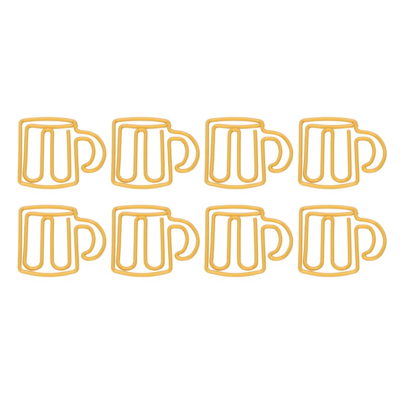 100Pcs Cute Paper Clips Yellow Cup Style Strong Metal Exquisite