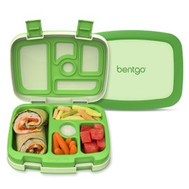 Bentgo® Kids Bento-Style 5-Compartment Lunch Box - Ideal Portion Sizes for Ages 3 to 7 - Leak-Proof, Drop-Proof, Dishwasher Safe, BPA-Free, & Made with Food-Safe Materials (Green)