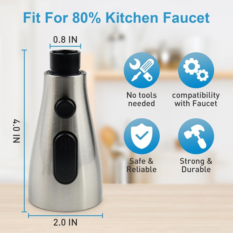 Replacement Kitchen Faucet Head for WEWE-FORIOUS-Qomolangma-VFAUOSIT-BASDEHEN-WOWOW-VCCUCINE Pull Out/Down Kitchen Sink