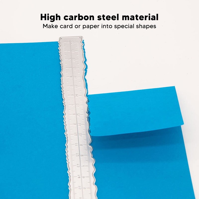 Irregular Edges Ruler, Carbon Steel Paper Tearing Ruler, Embossing Lightweight