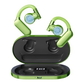 AI Language Translation Earbuds Wireless Bluetooth Translator Earbuds Supporting 134 Languages, Real-Time Translation for iOS Android 3-in-1 Music Experience (QH009 Fluorescent Green)
