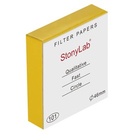 stonylab Qualitative Filter Paper, 46 mm Diameter Fast Speed Cellulose Filter Paper Circles, 25 Microns Particle Retention, 100 Packs