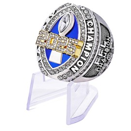 2025 Fantasy Football Championship Ring Award Prize Trophy Sports Winner FFL Champion Ring With Box (ring with stand, size 8)