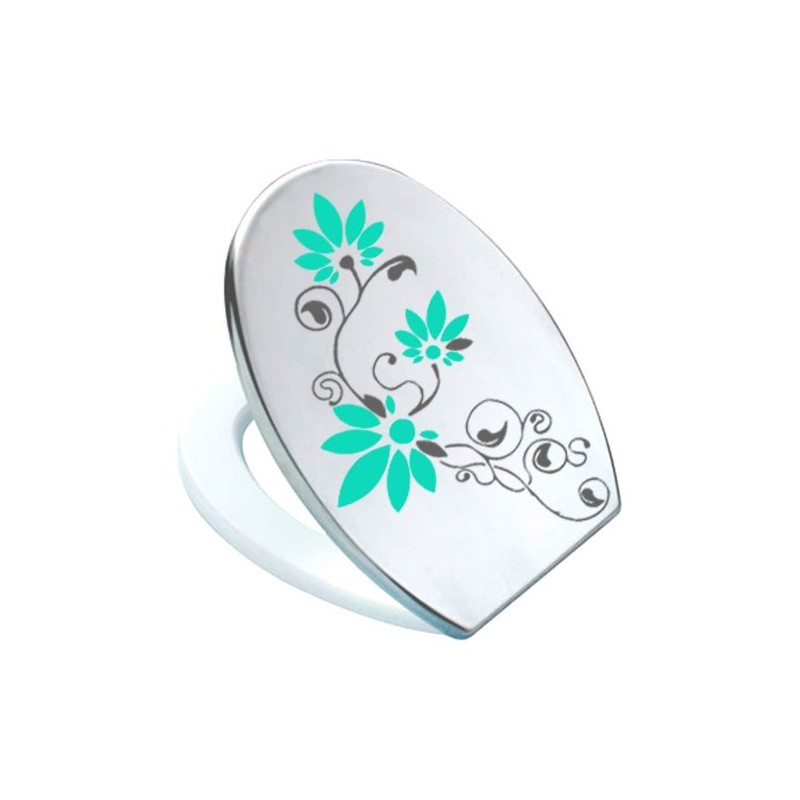 Sternzahn02 Sticker for Pressalit Toilet Seat Anthracite / Turquoise Vinyl