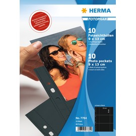 Herma 7784 Sheets 90 x 130 mm Polypropylene (PP) 10pièce (S) – Leaves (90 x 130 mm, Black, Clear, Polypropylene (PP) Portrait, 230, 310 mm)