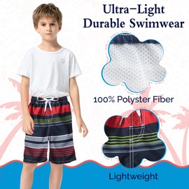 SIX ISLANDS Boys Swim Trunks - Quick-Dry, Comfortable, Ages 5/6 to 18/20 - Fun Patterns, Durable Design Boys Bathing Suit