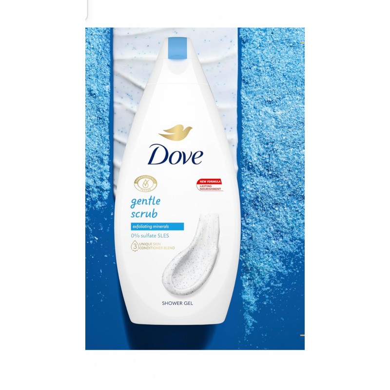 Dove Gentle Scrub Exfoliating Minerals Body Wash [6 Pack] 16.9OZ