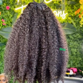 US Shipping Natural Raw Human Hair Bundles Fumi Bouncy Curly , Baby Curly Human Hair Burmese Curly, Indian Curly Hair Bundlescolor: Afro Kinky, Stretched Length: 10 inches