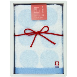 Hayashi GI052700 Towel Gift Shikoku Imabari Kanon Dot Wash Towel, 1 Piece Set, Made in Japan, 13.4 x 13.8 inches (34 x 35 cm), Blue