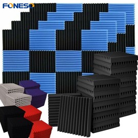 6/12/24/48PCS 12"X12"X1" Acoustic Foam Panel Wedge Studio Soundproofing Wall Tiles , For Reading Room Meeting Room Study Library Club Cinema Music:_12PCS Gray