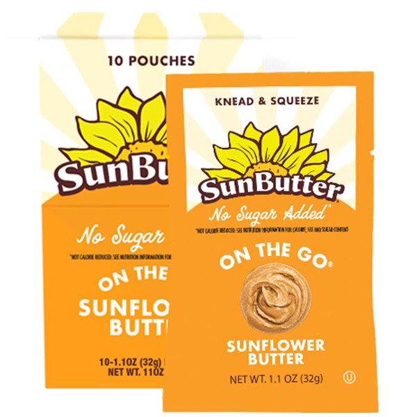 SunButter® Sunflower Seed Butter No Sugar Added (1.1 oz Pouches | Pack Of 30): Pure Blend of Roasted Sunflower Seeds & Less Salt, Gluten-Free, High-Protein, Vegan Delight for the Health-Conscious