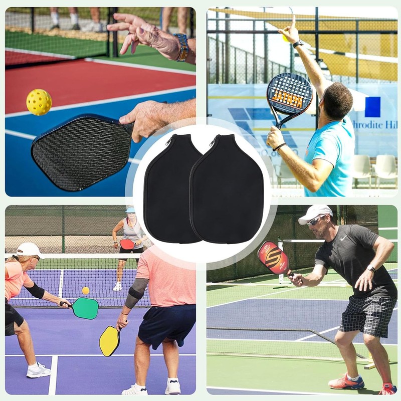 BEANPRECOY 2Pcs Neoprene Pickleball Paddle Covers (8.27 x 11.02 inch)