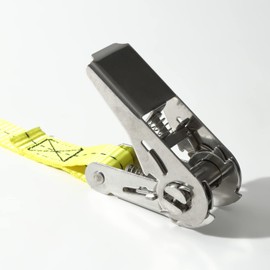 GANGWAY JAPAN Tie Down Belt, Stainless Steel 304 Lashing Belt, Ratchet Strap, Belt, 1.0 inches (25 mm) x 2.4 ft (6 m), Endless Yellow, Set of 2