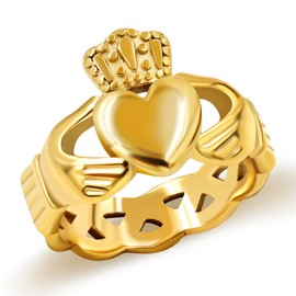 Tobestu Heart shaped Crown Ring, A Traditional Irish Ring That Makes Lovers Feel Loyal And Infinite Love YA4493 Size 8