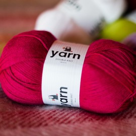 Korbond Yarn - Bright Pink - 2 x 100g Acrylic Wool - Lightweight, Hypoallergenic & Durable Double Knit Crochet Yarn Knitting Wool