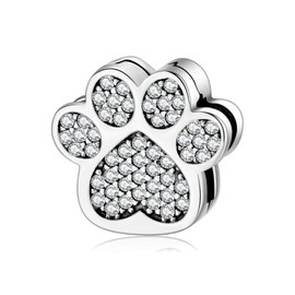 Paw Print Reflexions Charm Sterling Silver Pawprint Clip Charms fits Reflexions Bracelet for Women (Paw Print Reflexions Charm)