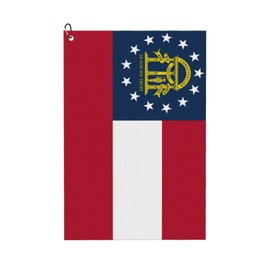 BJQ Golf Towel Georgia State Flag Golf Towel with Carabiner Clip Microfiber Towel for Golf Bag Men and Women Golf Accessories