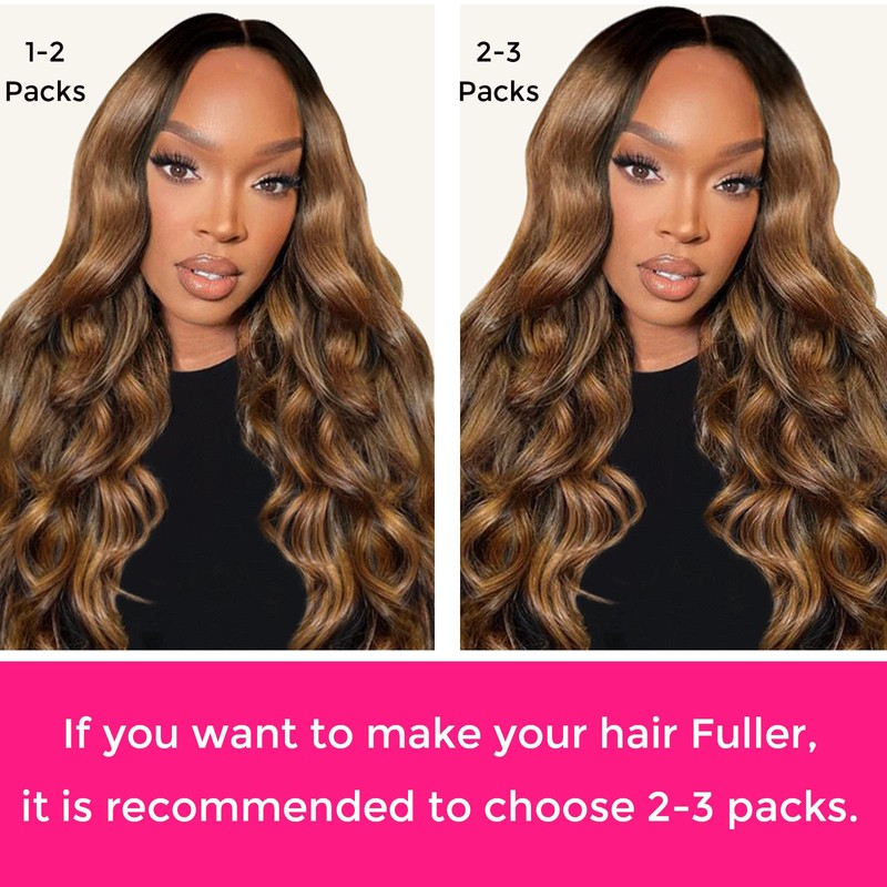 Lashey Seamless Clip in Extensions 110g 7pcs Body Wave Ombre