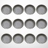 DOITOOL Baking Cup 12pcs Stainless Steel Round Lace Egg Tart