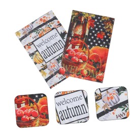 TOVINANNA 2pcs Autumn Pumpkin Garden Flags Double-sided Decorative Fall Welcome Flags for Outdoor Use for Thanksgiving and Seasonal Decor