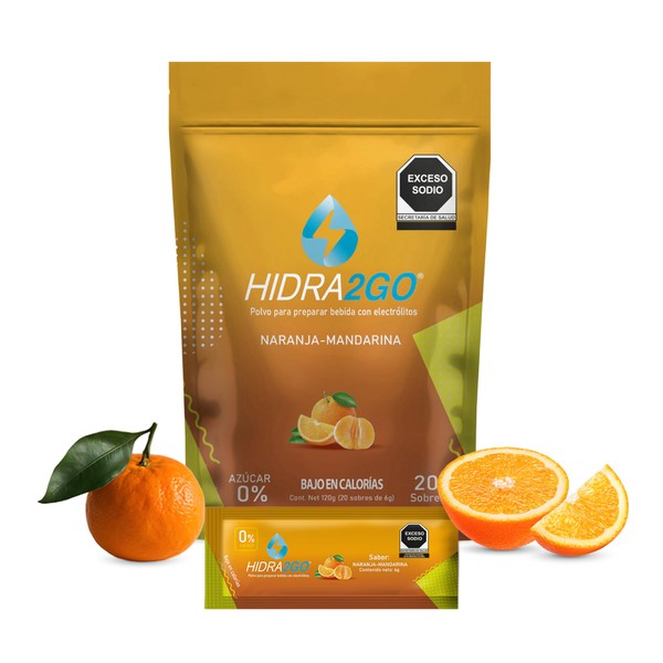 Electrolitos Sin Azucar | Bolsa 20 Sobres Naranja-Mandarina en Polvo