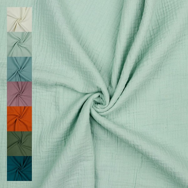 VmG-Store Muslin Double Gauze 61 Colours Sold by the Metre