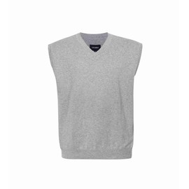 Krumba Men's Pullover Vest for Mountain Size High V Neck Knitted Sleeveless Cotton Sweater Vest, Charcoal grey