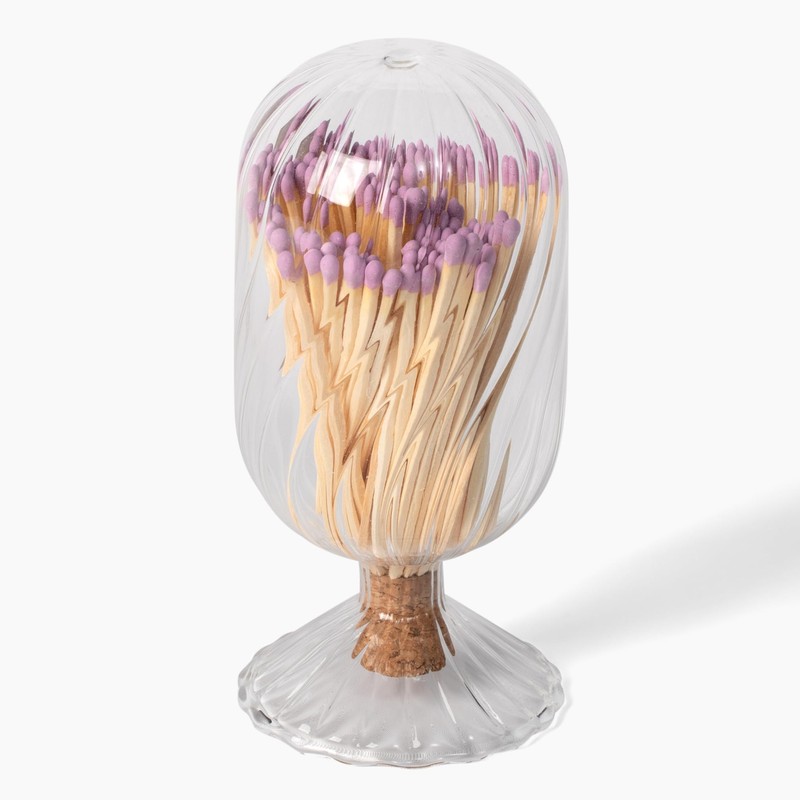 MILAVERA Premium Helix Glass Cloche - Decorative Jar with Striker.