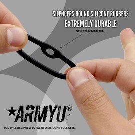 ARMYU Military Dog Tag Silencers Round Silicone Rubbers Set (Yellow Glow in The Dark)