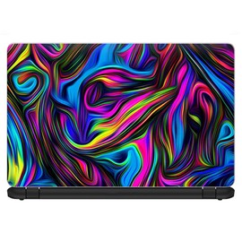 13 inch Universal Laptop Notebook Skin Vinyl Sticker Cover Decal Fits 13 Inch HP Lenovo Apple Mac Dell Compaq Acer - Neon Color Swirl Glass