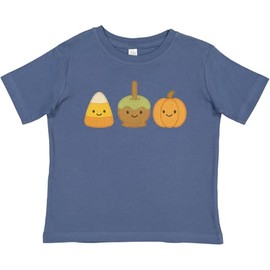 inktastic Cute Fall Candy Corn Caramel Apple Pumpkin Faces Baby T-Shirt 12 Months Indigo 46402