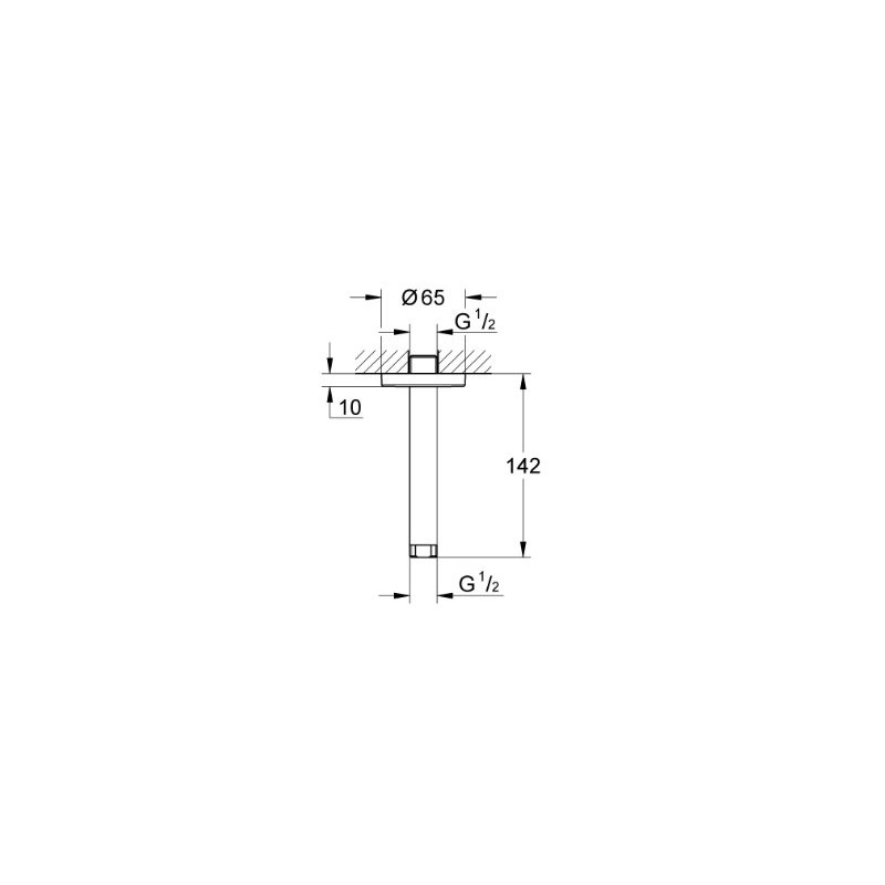 GROHE 28724000 | Rainshower Metal Ceiling Shower Arm | 142mm